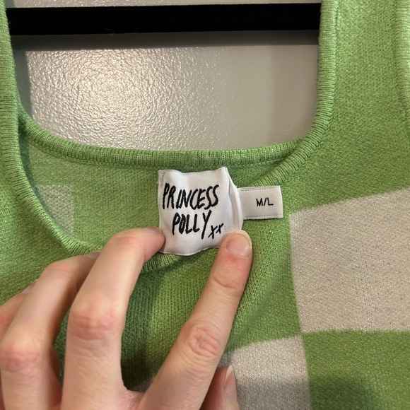 Princess Polly Green and White Checkered Top - Picture 2 of 3